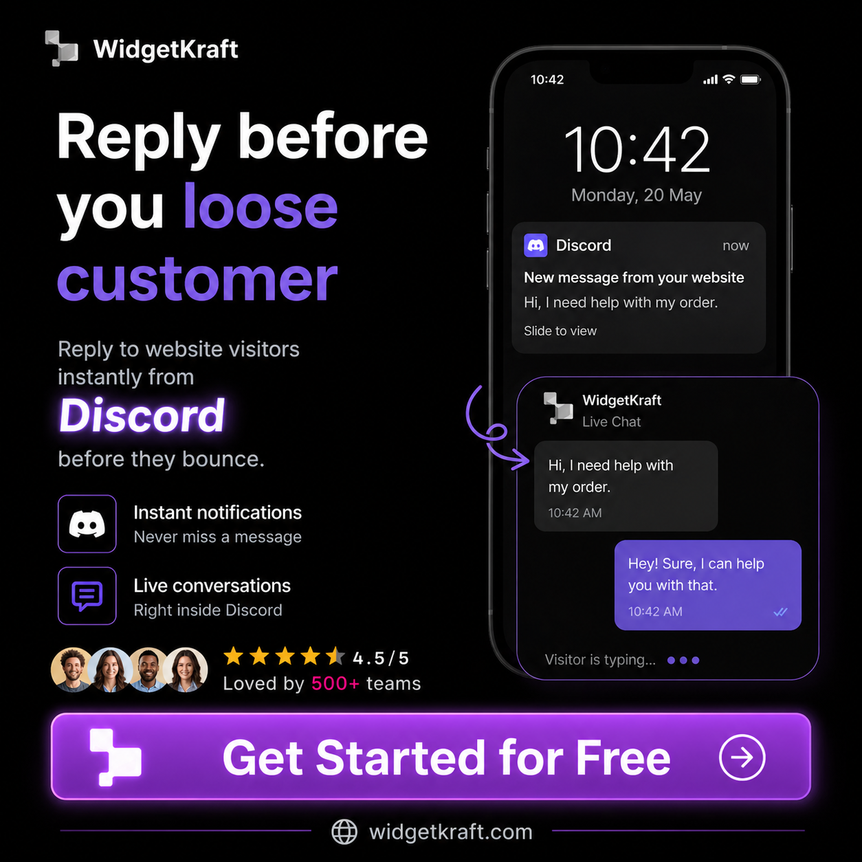 Website Chats Inside Slack & Discord